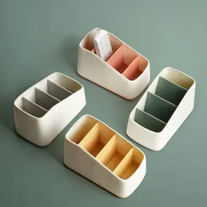 Nordic Style Storage Box Set, Thick Plastic Material, Desktop Stationery Cosmetic Organizer, Remote Control Miscellaneous Storage Combination