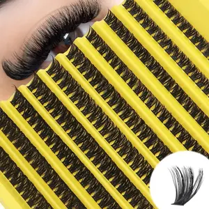 [Everyday Glam] Luxurious Mixed Length (8-16m) DD Curl Cluster Lashes - 0.07mm Thick, Natural Look Russian Volume, Ultra-Fine Stem, Beginner-Friendly & Reusable, Fluffy & Voluminous for Dramatic Eye Enhancement