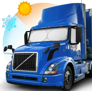Semi-Truck Sun Shade for Windshield and Side Window | 240T Sunshade Maximum Coverage | Block Sun Heat Rays | Commercial & Big Rig Truck, RV, Boat