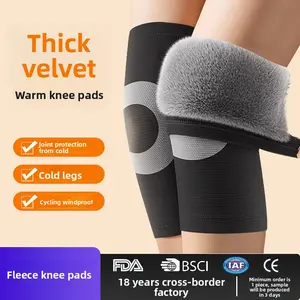 Autumn and Winter Thickened Thermal Knee Pads, Faux Rabbit Fur Running and Sports Knee Sleeves, Joint Protection for Elderly with Cold Legs, Fleece-lined Knee Pads