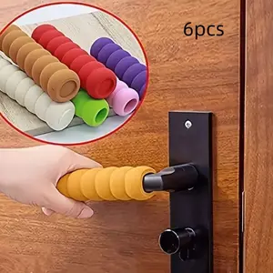 6pcs Thickened Anti-Collision Door Handle Protectors, Home Door Lock Covers, Bedroom Door Guards, Durable Door Decor Accessories