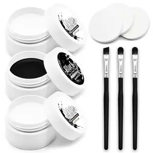 3-Piece Black & White Face Paint Set (1.76 oz Each) - Professional High Pigment Makeup Kit for Halloween SFX, Skeleton, Ghost, Skull Cosplay - Body & Face Costume Party Accessory for Kids Adults springtok