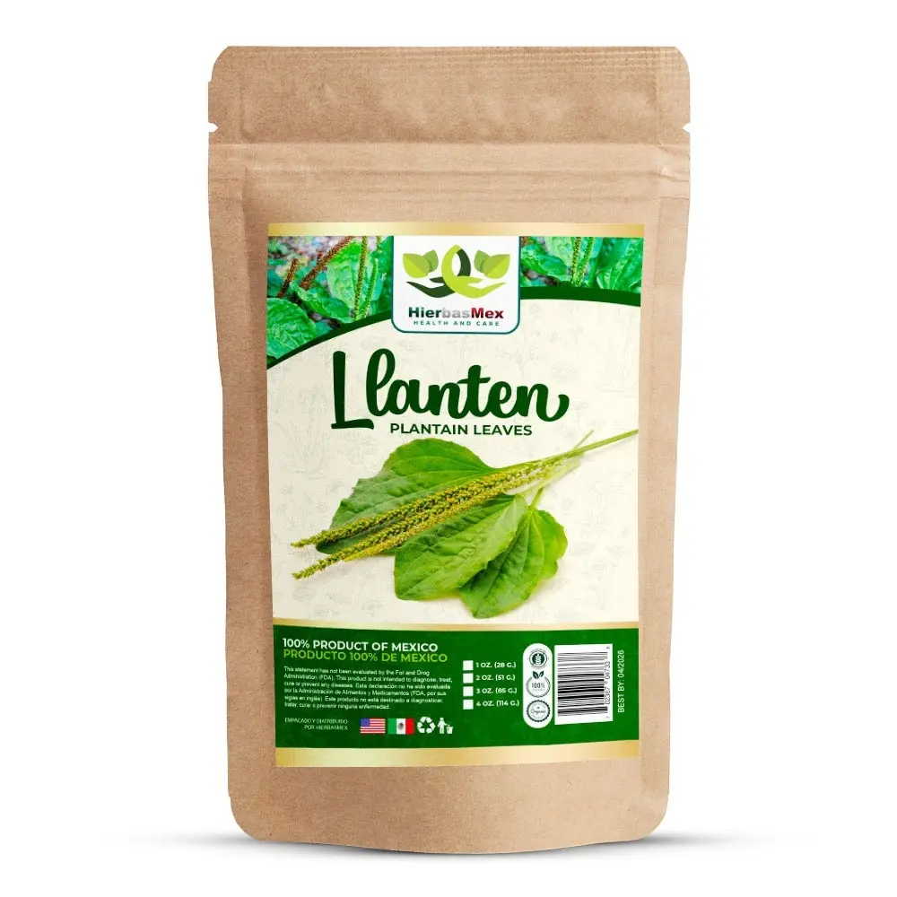 Llanten Plantain Leaves Hierba Natural Te Tea 4 oz.-113g Natural Mexican Herb Hierba Wild Crafted