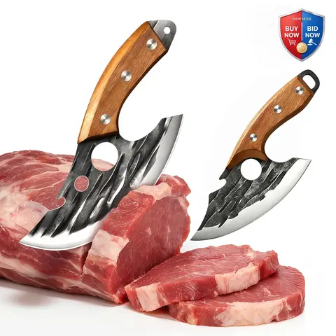 A AWEE 2pcs Outdoor Multifunctional Knife Bone Removal Knife Cooking Knife Meat Cleaver Forging Knife Stainless Steel Kitchen Knife shrimp  knife Universal Multitool Blades