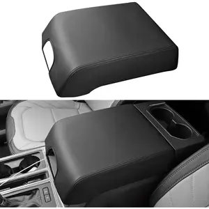 Center Console Cover for Ford F150 Accessories 2015-2020 2016 2017 2018 2019 Car Middle Lid Seat Armrest Cover Protector Elbow Cushion Pad (Black Stitches, 2015-2020)