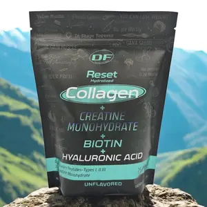 Reset Hydrolyzed Collagen Peptides + Creatine Monohydrate + Biotin + Hyaluronic Acid + Vitamin C Powder | Unflavored | 25 Servings