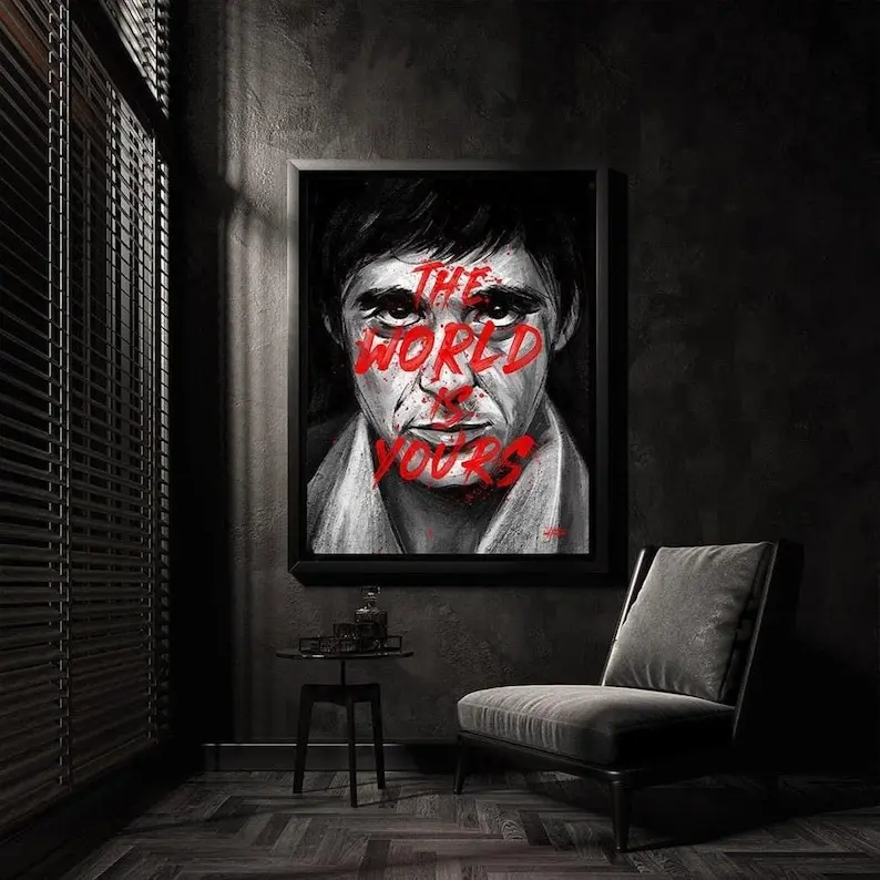 Pablo Escobar Tony Montana Gangsters Painting and Posters Prints Wall Art Pictures For Living Room Home Decoration Photo Satin prints for your wall Ornaments Artistic