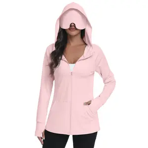 SeSe Code Women's UPF 50+ Sun Protection Hoodie Jacket with Built-in Eye Mask Lightweight Long Sleeve Sun Shirt Outdoor Hiking