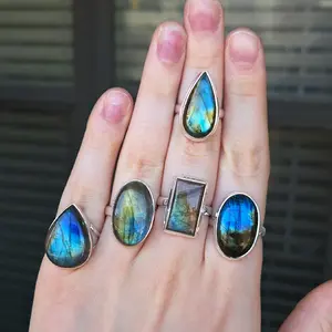 High Grade Labradorite Sterling Silver Rings