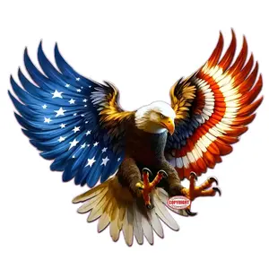 Eagle with American Flag in Wings Decal - Patriotic Vinyl Sticker for Car Laptop