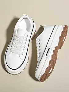 Women's Fashion Sneakers, Platform Height 5cm, Comfortable Daily Wear Shoes, Stylish Artificial Leather Footwear for Women