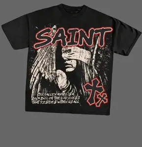 AINT, THE FALLEN ANGELS IS A SYMBOL OF THE DARKNESS THAT RESIDERS WITHIN US ALL Men's Cotton Graphic Tees Price Streetwear T-shirt, Round Neck, Loose Fit, Fall & Holiday Travel, Unisex, Y2K Style