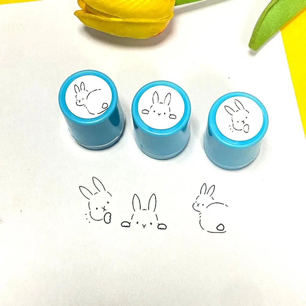 Cute Animal Design Self-Inking Stamps Set, Rabbit Bunny Sloth Otter Shiba Inu Patterns, Mix and Match, Ideal for Journaling, Planner & Teacher Grading, Fun