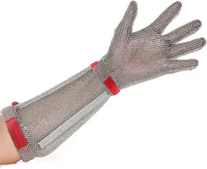 15CM Long Cut Resistant Stainless Steel Metal Mesh Chainmail Glove Butcher Glove