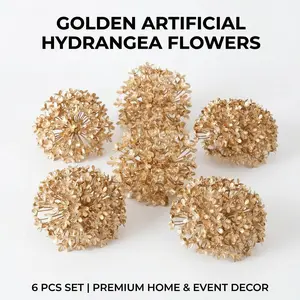 6 Pcs 10cm Artificial Hydrangea Heads, Waterproof Plastic, Round Shape, DIY Floral Decor, Wedding Party Home Use