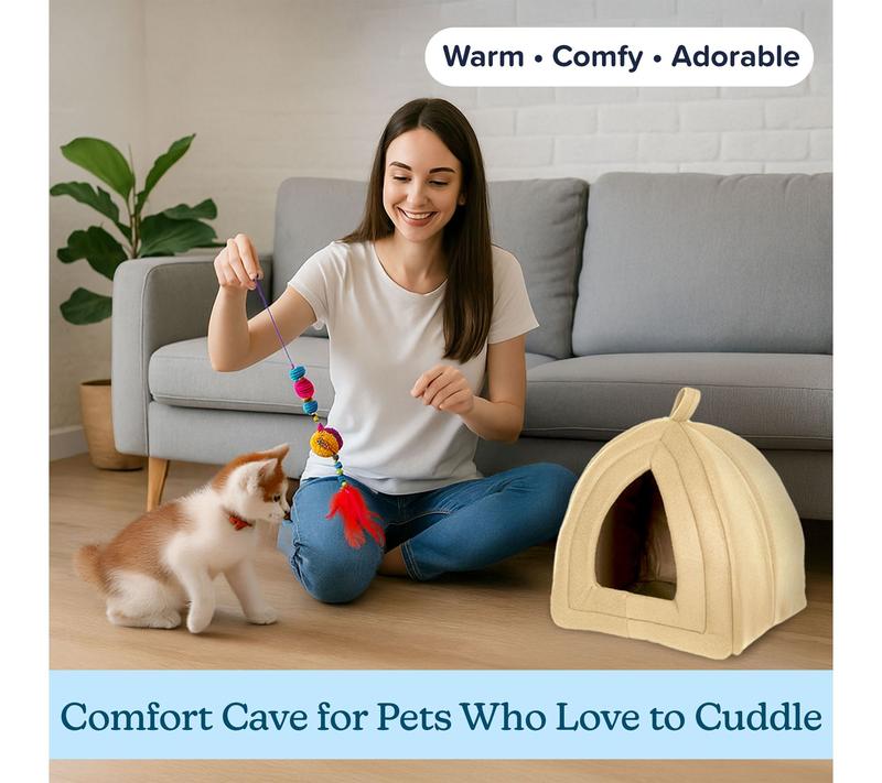 Petmaker Cat House Indoor Pet Tent with Removable Foam Cushion