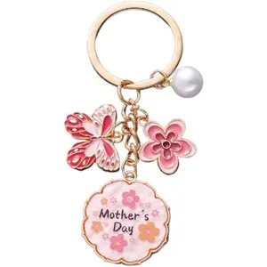Small Cute Presents Mom Keychain Little keyring Pink Charm for Women, Mothers ay Birthday Gifts from aughter Son