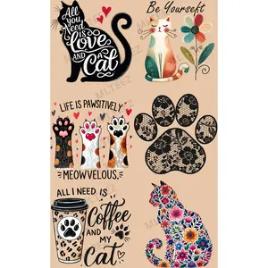 ALL YOU NEED IS LOVE AND A CAT PREMADE GANGSHEET  - 22X36  DTF TRANSFERS - DIRECT TO FILM