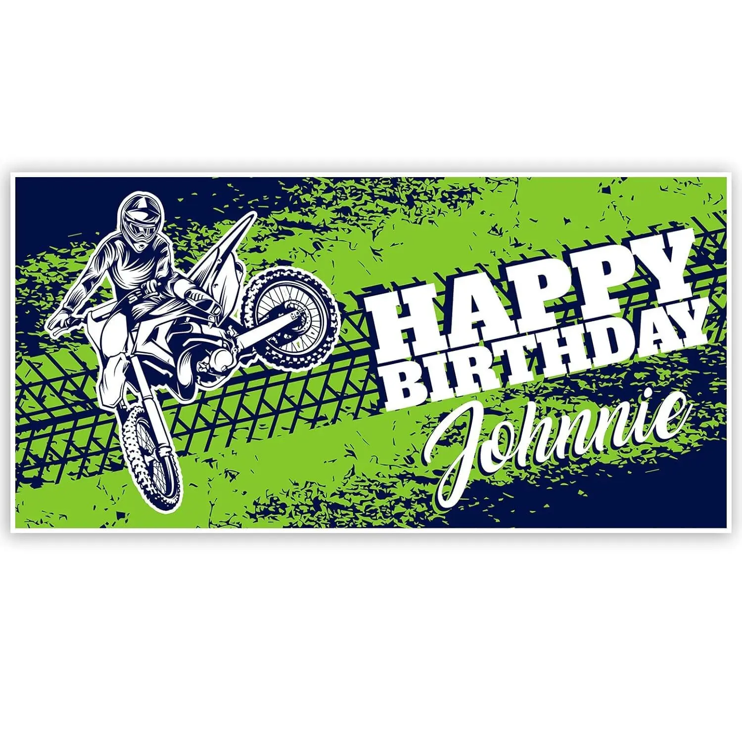 Motorcycle Motocross Personalized Birthday Banner