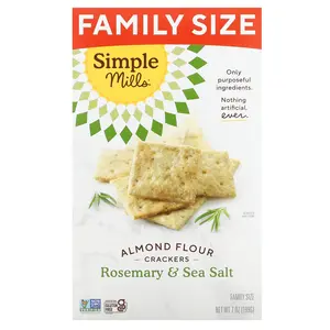 Simple Mills Almond Flour Crackers, Rosemary & Sea Salt, Family Size, 7 oz (199 g)