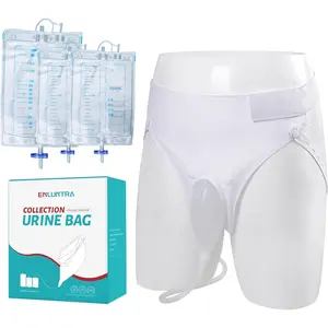 Male wearable urine bag (2000 ml * 1 + 1000 ml * 2), reusable urine collection bag, urine bag system, bedridden elderly urinary catheter