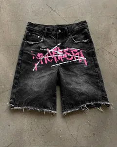 Black Prospera Pink "Graffiti" Jorts