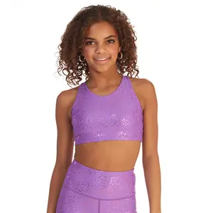 Superstar V-Neck Crop Top - Lavender Sparkle