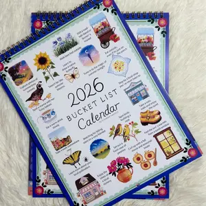 2026 Bucket List Calendar Wall Decor Hanging Planner, Wish List Daily Organizer, Perfect Gift for Goal Setting & Motivation