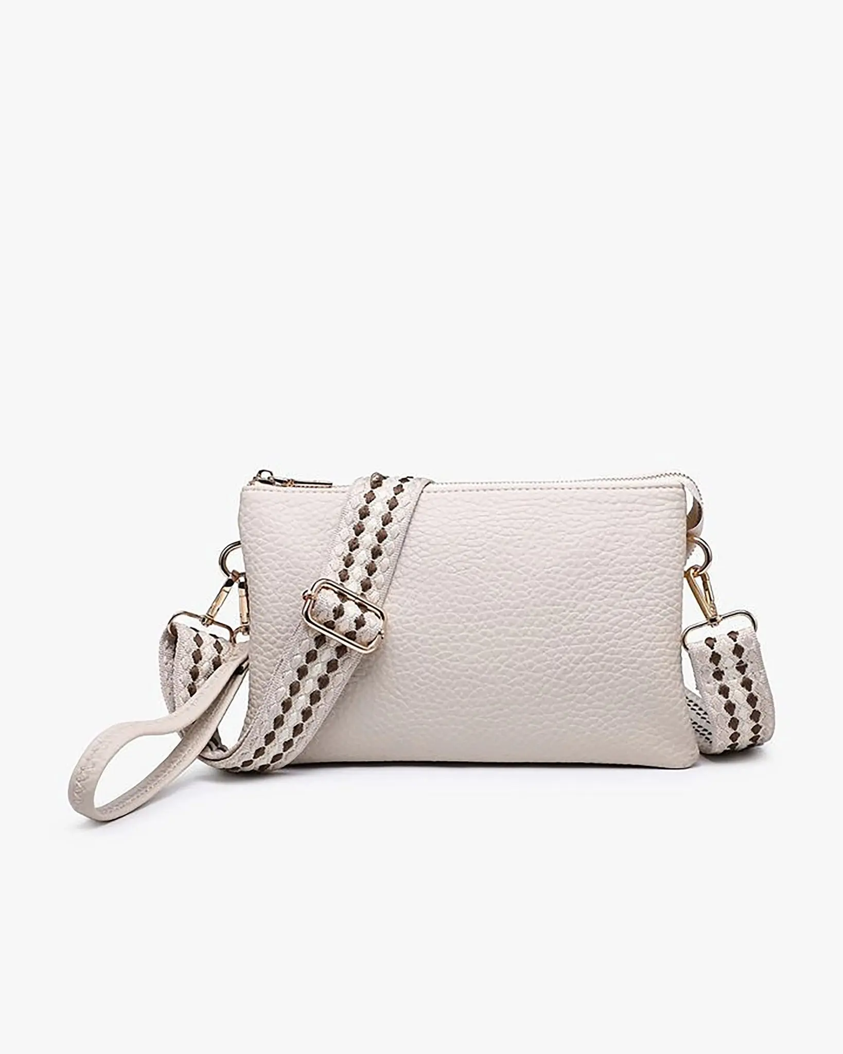 Women's Convertible Crossbody Bag, Izzy Vegan Leather Purse with Multiple Pockets and a Woven Strap, Zipper Closure, Everyday Carry, Casual, Foldable, Pu Leather