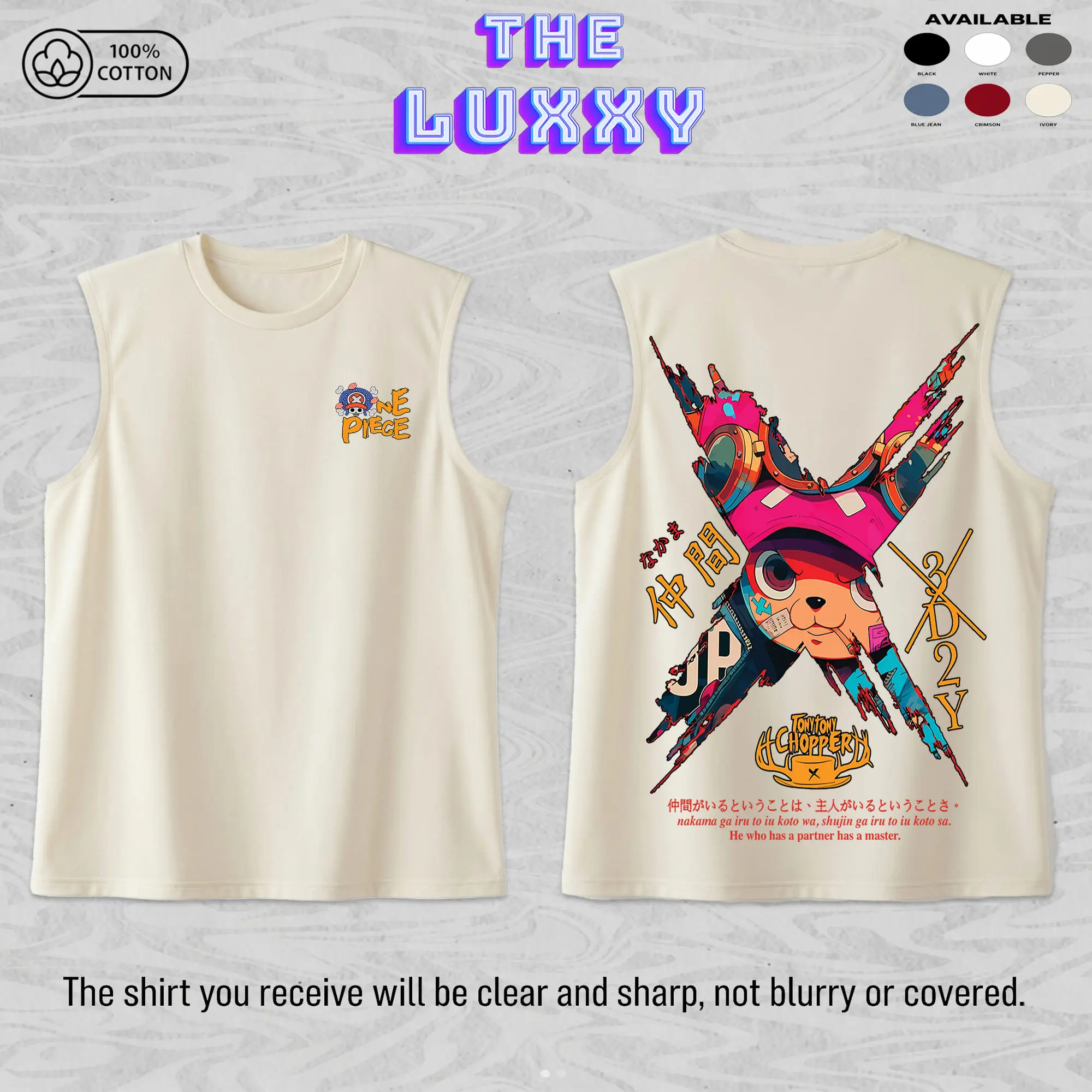 Tony Chopper Unisex Cotton Premium Comfort Colors Tank Top, One Piece Anime Merch, Grunge Cotton Comfort Tank Top, Anime Aesthetic Gift, Gym Tank Top, Anime Gym Tank Top