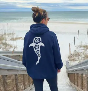 Whale Shark Hibiscus Hoodie Ocean Beach Hoodie Coconut Girl Clothes Marine Biology Hoodie Back Print Hoodie Beachy Hoodie Nature Hoodie