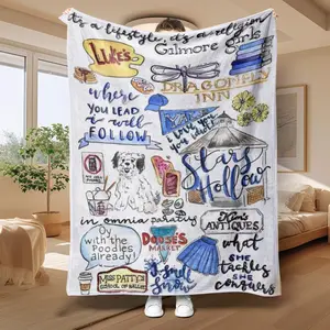 Gilmore Girls Pattern Blanket, 1 Count Soft Warm Throw Blanket, Air-conditioned Room Blanket, Warm Nap Blanket for Home Office Travel Camping