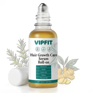Hair Growth Care Serum Roll-On with Rosemary, Niacinamide, Amino Acids, Ginger, Biotin, Castor Oil, Batana & Caffeine, Nourishes Scalp for Thicker-Looking, Healthy Glow Hair, 30ml