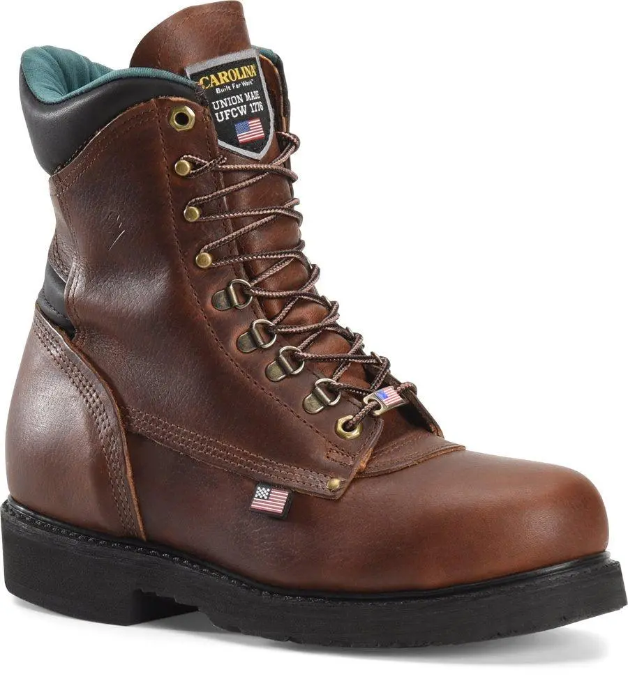 Men's Carolina Sarge Hi 8 Inch Domestic Work Boot - 1809 -  Lace up Leather Steel Toe Safety Work Boot