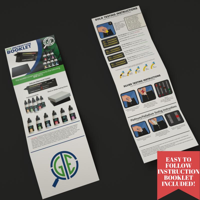 JSP 10K 14K Gold & Silver Sterling Jewelry Test Kit with 0.5 oz Acid Solutions & Premium Test Stone for Gold & Silver Investors