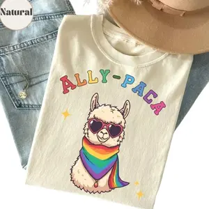Ally- Paca Funny Alpaca wearing Rainbow Cape LGBTQ Pride Shirt, Pride Ally shirt, Queer Rights, Pride Month, Trans Rights Liberal Anti Trump SPK