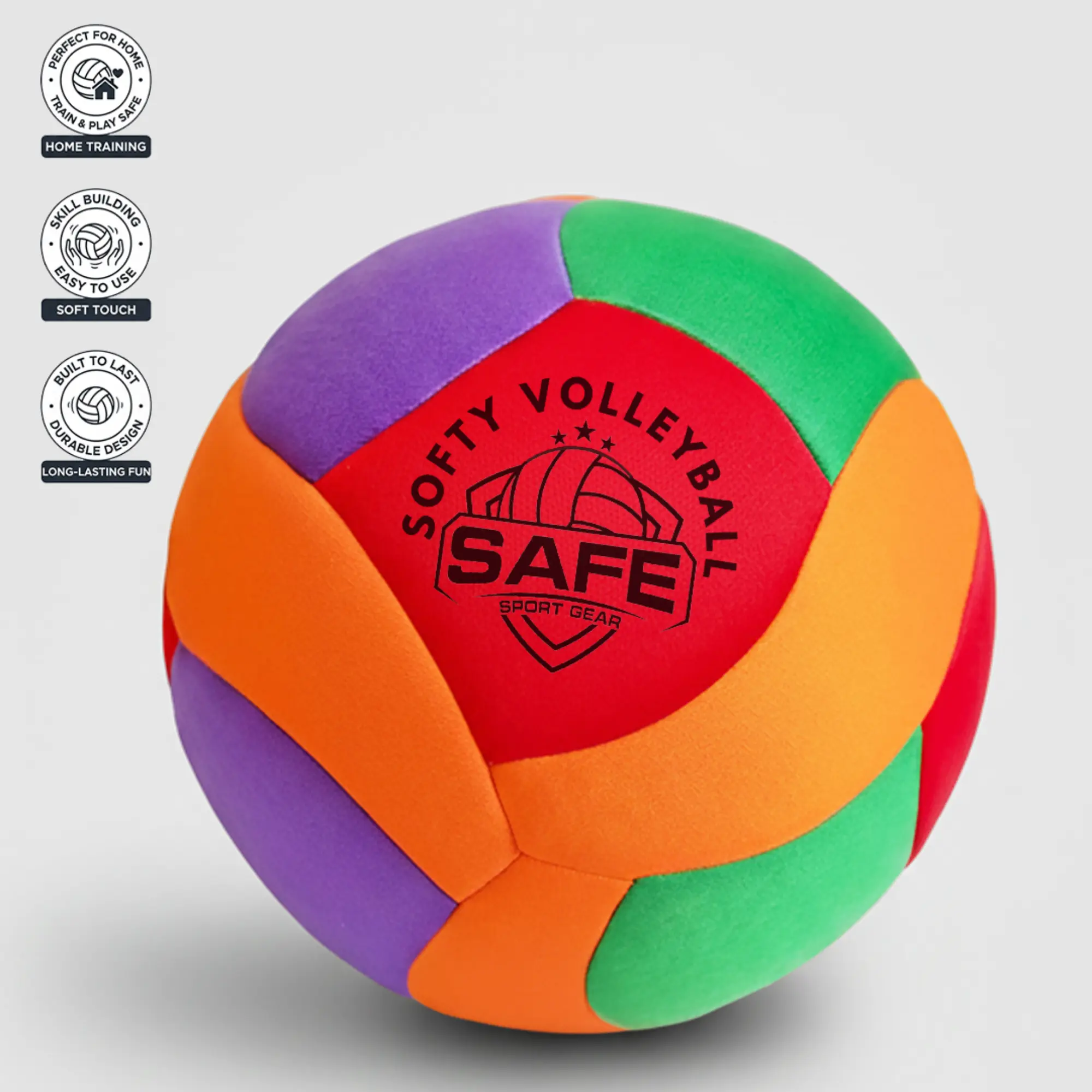 Super Soft Inflatable Unisex Volleyball - Lightweight Indoor Training Ball Volleyballs, Colorful, Deflated Ball for Home Training