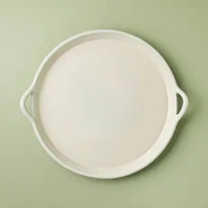 17.5" Oversized Ceramic Tray with Handles Cream - Hearth & Hand with Magnolia