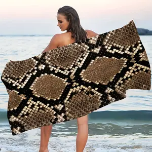 1pc Python Pattern Modern Beach Towel, Ultra-Fine Microfiber, Quick-Dry  beach towel , 55 Inch/140cm, Ideal For Yoga, Swimming, Fitness & Camping, Summer Outdoor Accessory