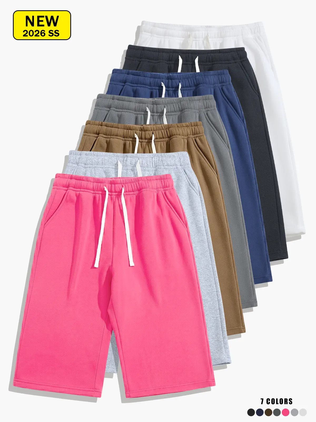 Men’s summer outdoor casual sports shorts, three-quarter length, loose straight fit, comfortable breathable fabric