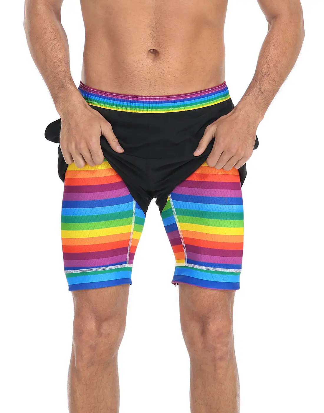 Black / Rainbow Stripe