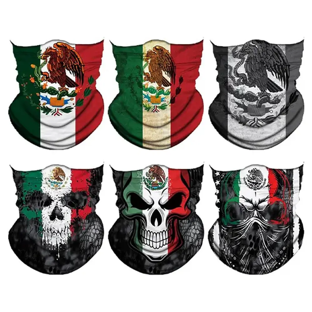 Yeomoo 6pcs UV Protection Cooling Neck Gaiter Face Mask - Seamless Bandana, Balaclava, Headband, Head Wrap for Men - Ideal for Biking, Fishing, Construction Work
