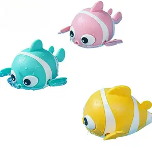 3 Pack Clown Fish Swimming Bath Toys Vibrant Colors Wind Up Action for Baby Toddlers Kids Christmas Gifts Durable Environmental Plastic