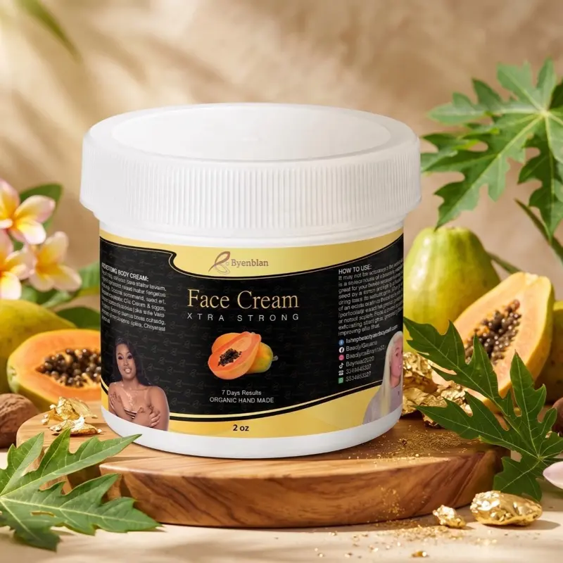 Byenblan Fanm Andeyò Papaya Face Cream - Natural Skincare for Radiant Skin, Moisturizing and Nourishing Formula, Ideal for Daily Use 2oz