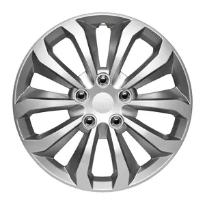 BDK Hubcaps Wheel Covers for Cars Premium Silver and GunMetal Hubcaps 16" Wheel Rim Cover Replacement Snap On Hubcaps for Toyota Camry Corolla Style Automotive (4-Pack)