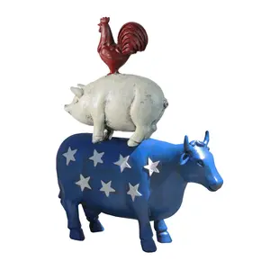 Northlight 12" Stacked Patriotic Farm Animals Garden Statue