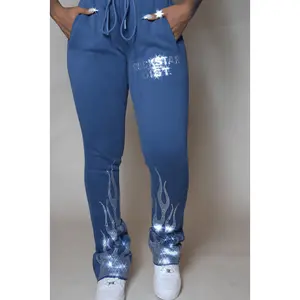 Anastesia Navy Stacked Track Pant