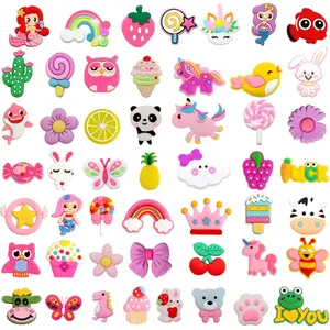 Z-FJY21  50 PCS Colorful Cute Shoe Charms Set for Hole Shoes & Bags Decorations Kids Fun