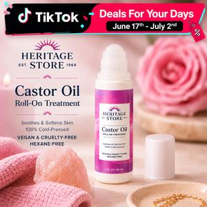 Heritage Castor Oil Roll-On — Spot/Eyelash/Brow Treatment — Cold-Pressed Organic Castor Oil — Travel-Friendly