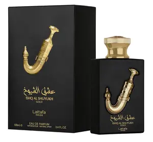 Lattafa Pride Ishq Al Shuyukh Gold Eau de Parfum - 100ml (3.4 oz) Unisex Wear Alcohol-Base Fragrance with Golden Aura, Amber Vanilla, Cedarwood Fragrance, Citrus Woody Musk Notes, Single Item